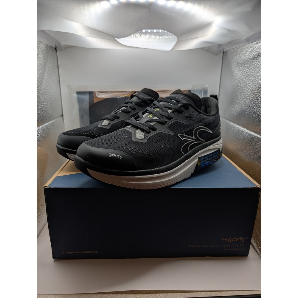 GDEFY Lauff TB9049MBL Black Walking Shoes Mens 8.5 XW Extra Wide Orthopedic NIB